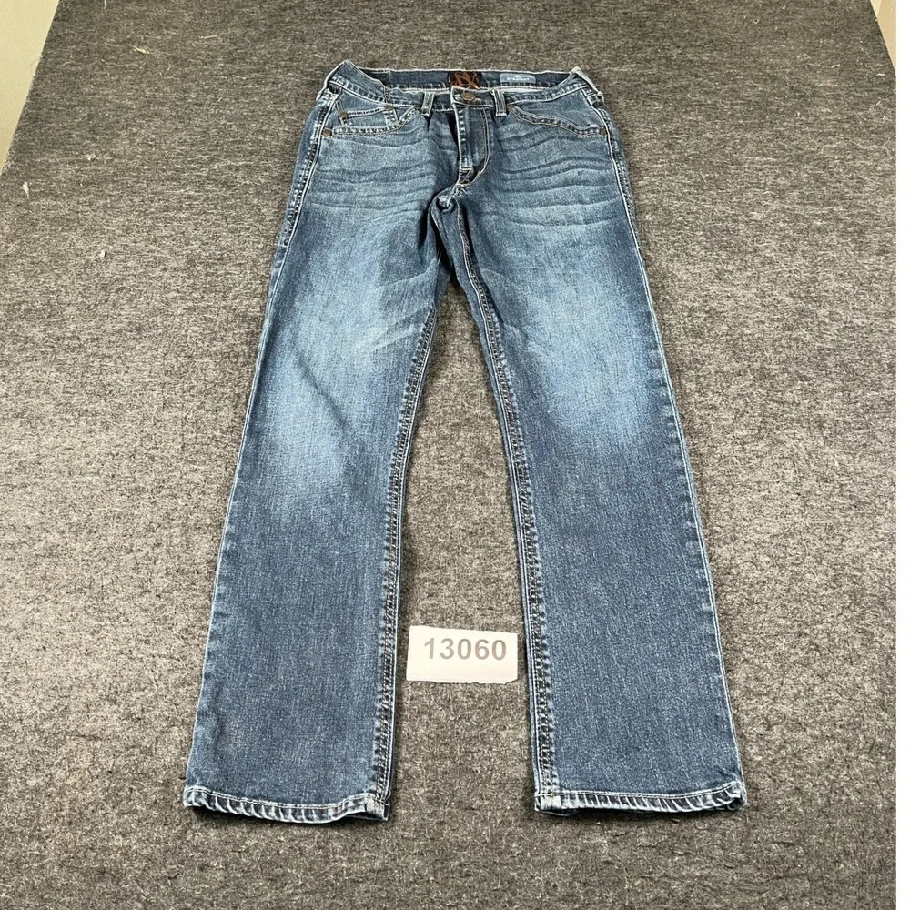 Rock & Republic Straight Jeans Mens 30x30 Blue Excellent Embroidered Pockets